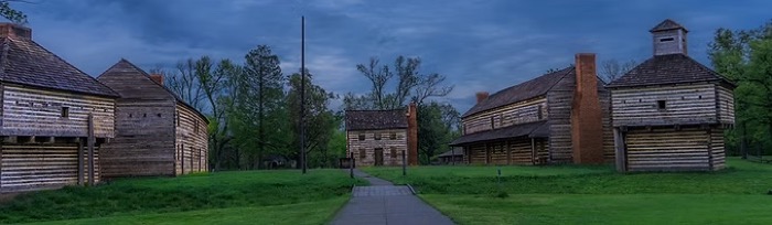 Old log structures at Fort Massac State Park